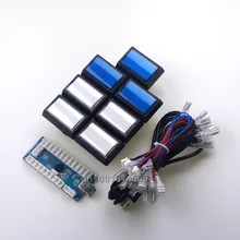New Rectangular LED Illuminated Push Button for Beatmania Iidx Video Game DIY Parts & Raspberry Pi Project With Microswitches
