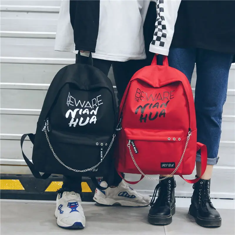

Trend Women Backpack Korea Style Female College Students Back Pack Large Capacity Letter Pattern Printing Girls Knapsack