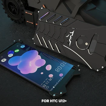 

For HTC U12 + Case Luxury 3D Glitter Aluminum Metal bumper Hard Armor Full Protective Shockproof Back Phone Case Cover Funda