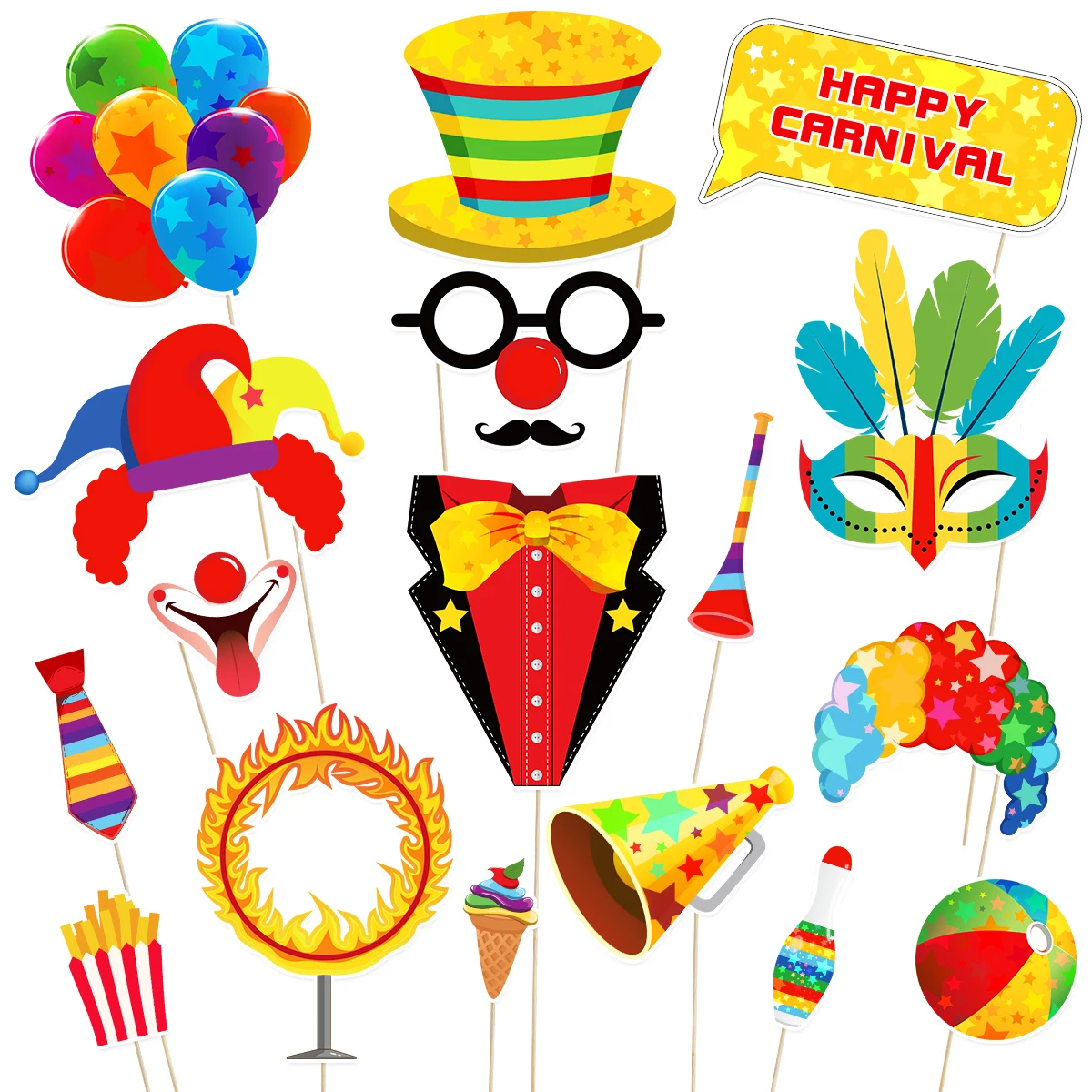 

18PCS Tinksky Carnival Disguise Glasses Crown Festive Beautiful Photo Props Set for Birthday Parties Outdoor Events Celebrations