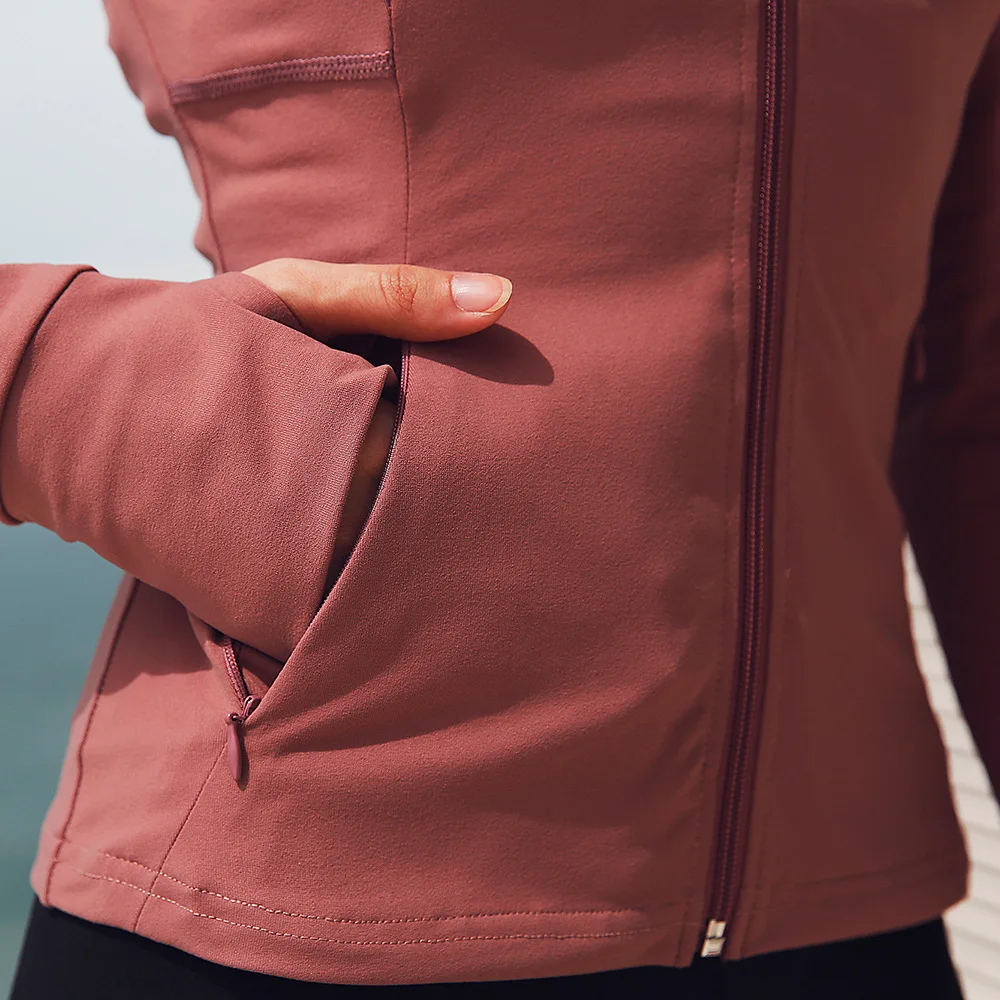 ESHINES новая одежда Для Йоги Женский спортивный свитер Аэробика Бег Фитнес сплошной цвет тонкая куртка для йоги