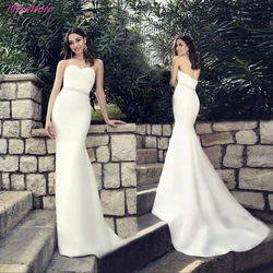 Robe de mariee Simple sexy backless Mermaid Wedding Dresses Sashes Crystal 2019 new Strapless Bridal Gown vestidos de noiva Robe de mariee Simple sexy backless Mermaid Wedding Dresses Sashes Crystal 2019 new Strapless Bridal Gown vestidos de noiva