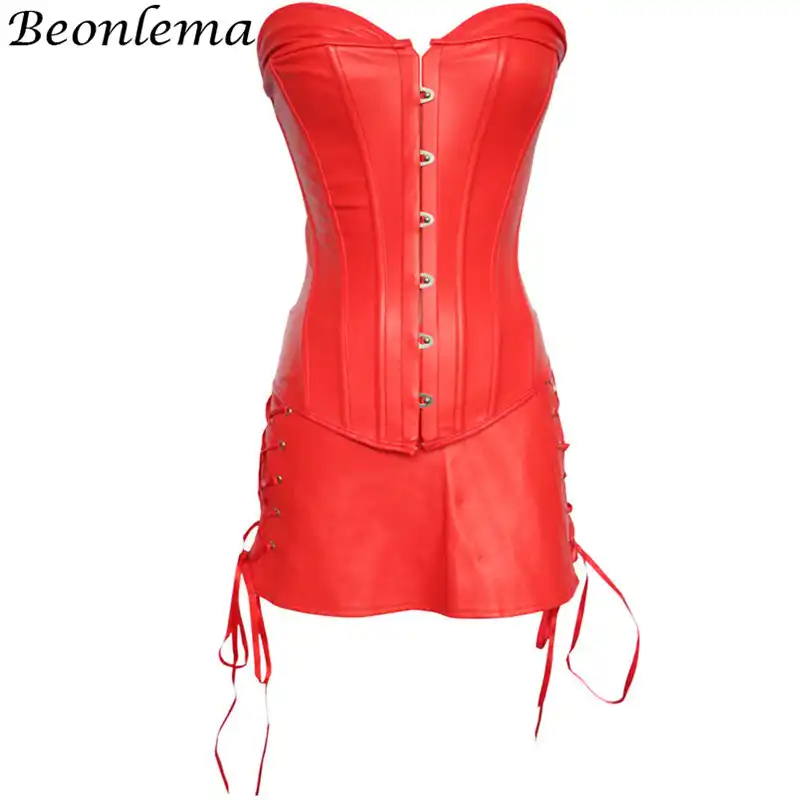 red corset skirt