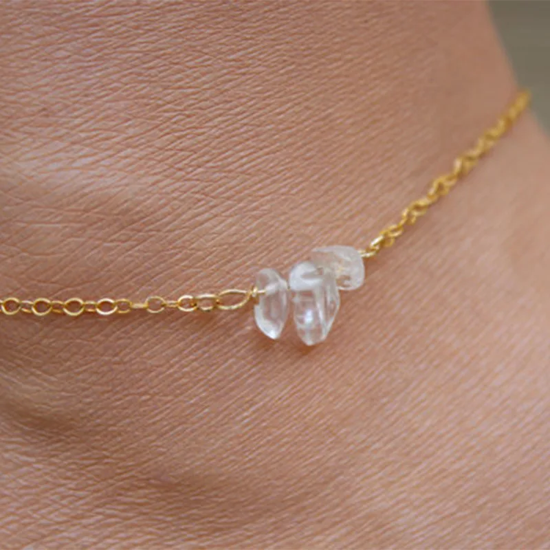 

New Transparent Acrylic Anklets for Women Irregular Crystal Foot Jewelry Summer Beach Ankle Chain Bracelet on The Leg Jewelry