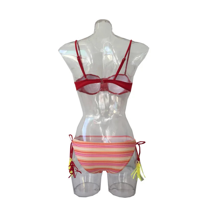 Рифма новые женские бразильский комплект бикини Для женщин комплект из двух предметов Плавание костюм Push Up Плавание одежда Холтер низкой талией пляжные ванный комплект Плавание одежда