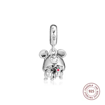 

Puppy Dog Dangle Charms 925 Sterling Silver Family Beads Accessories Fits Original DIY Bracelets Jewelry Making plata de ley 925