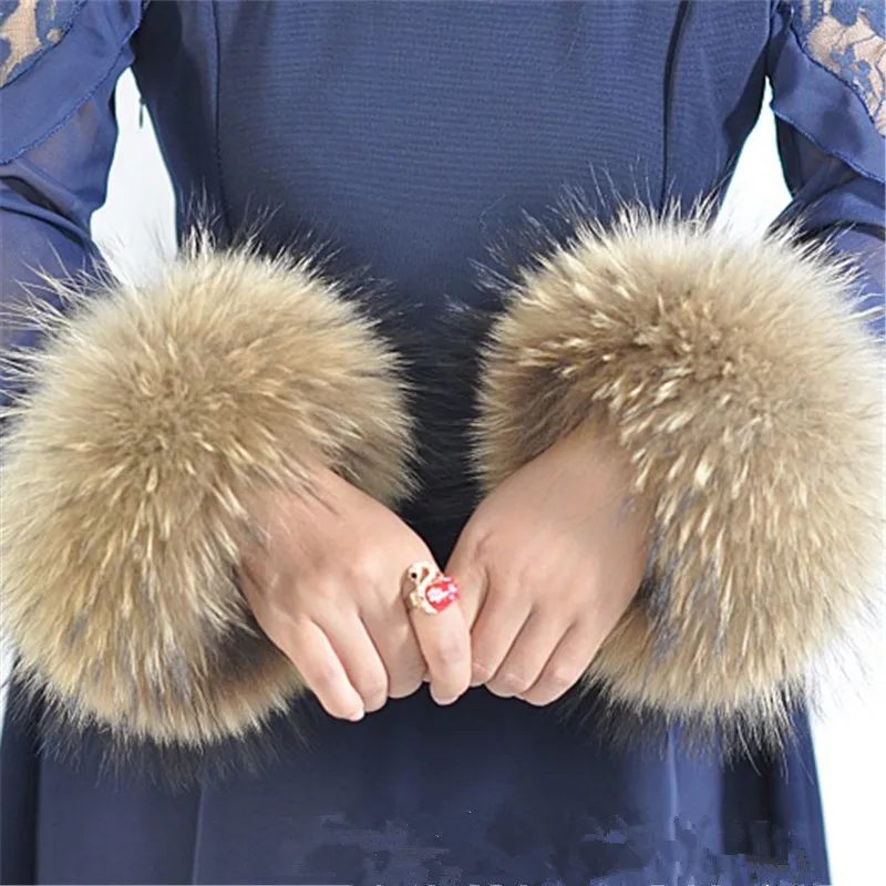 Beste Real hoogwaardige wasbeer bont manchetten manchetten bont accessoires