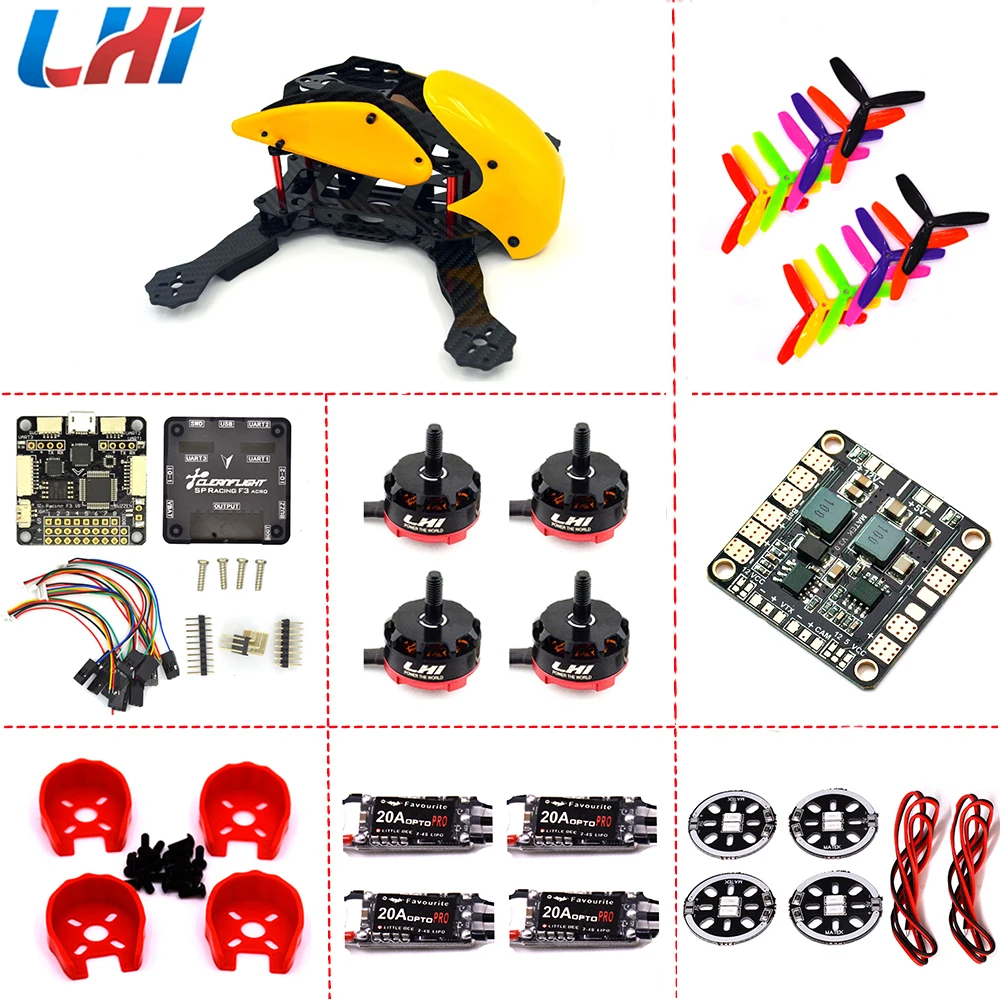 

FPV Robocat 4-Axis Carbon Fiber Quadcopter Frame F3 Flight Controller Board 6DOF/10DOF Deluxe RS2205 Motor littlebee 20A Pro ESC