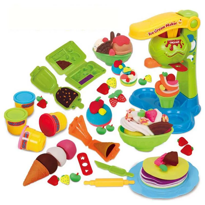 New Color Playdough Plasticine Clay Mold Ice Cream Maker Tool Set DIY