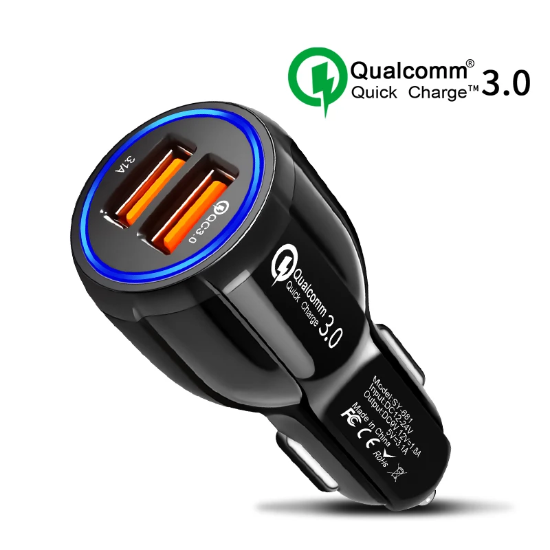 

Quick Charging Dual USB Car Charger Adapter 3.1A Auto Vehicle 2 USB Ports Universal Intelligent Charger For Smart Phone/Tablet