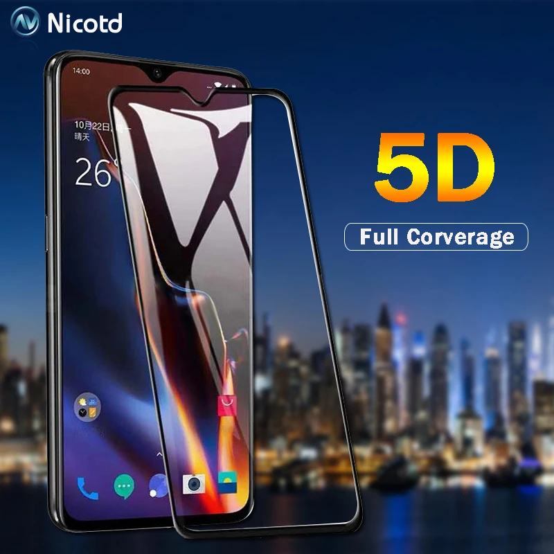 Nicotd для Oneplus 6T 5D Закаленное стекло пленка 1 + 6 One plus 5 Полное покрытие Защита экрана