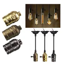 Ретро Винтаж Edison E26/E27 винт лампы Алюминий в виде ракушки База держатель лампы кулон патрон для лампы потолочный светильник кабель адаптера