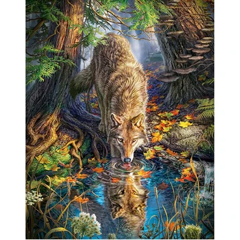 

new Full Square/Round drill 5D DIY Diamond embroidery Jungle wolf Diamond Painting Cross Stitch Rhinestone Mosaic decor gift R7