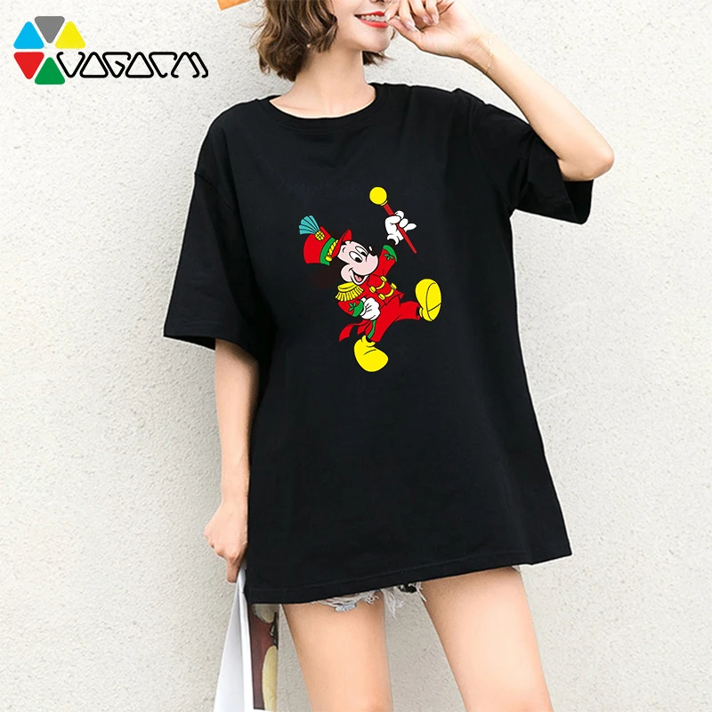 

Summer Clothes For Women Mickey Mouse T-shirt Short Sleeve Streetwear Anime Print Casual Club Tee Plus Size Loose T Shirts Wear