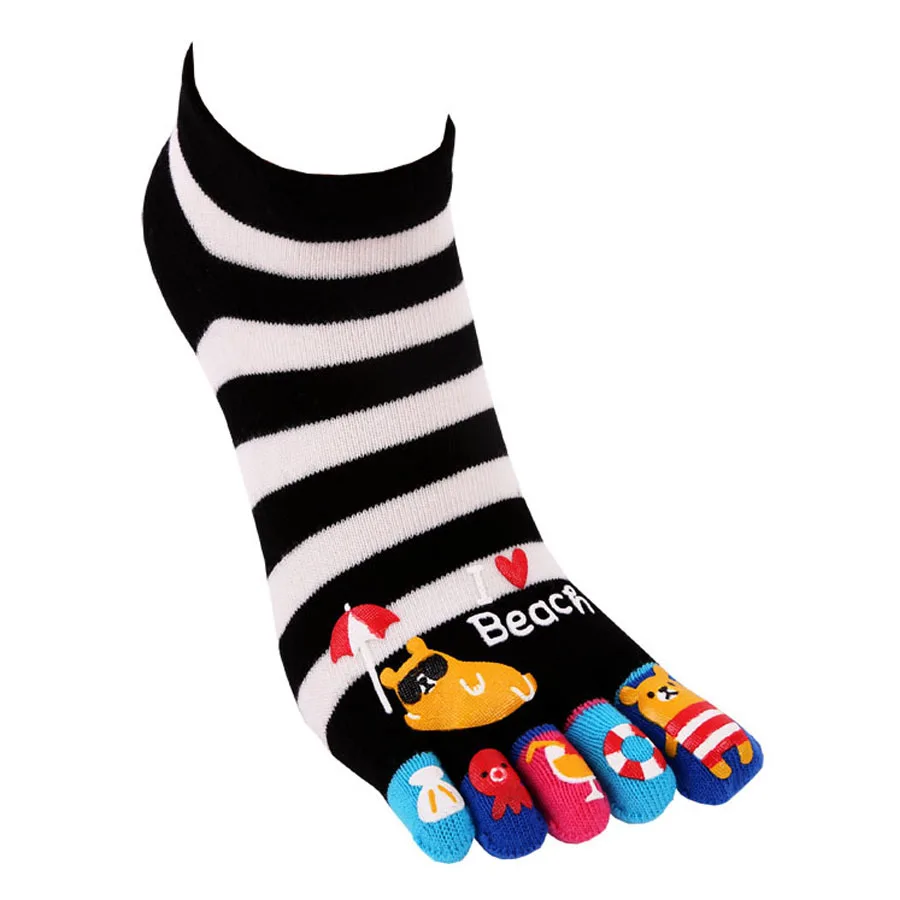 VERIDICAL хлопок носок Носки Женская Силиконовая печать отвалиться 5 палец Носки стильная футболка с изображением персонажей видеоигр Носки 5 пар/лот в летнем стиле