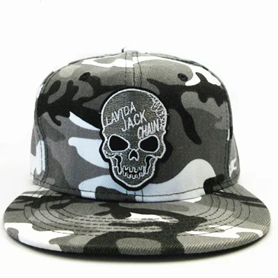 LDSLYJR personality skull embroidery cotton Baseball Cap hip-hop cap Adjustable Snapback Hats for men and women 277 - Цвет: gray