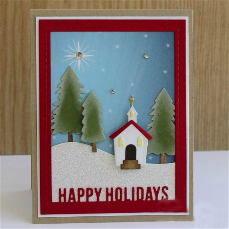 

Naifumodo Church Dies Scrapbooking Metal Cutting Dies House Building Die Cut Card Making Craft Dies Embossing Album New 2019