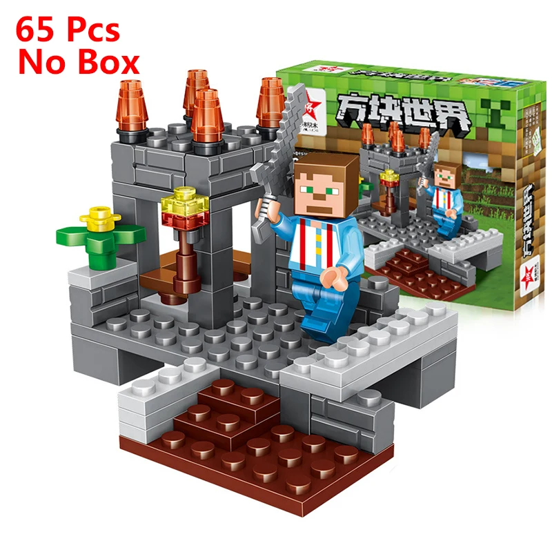 My World Minecrafted Figures Building Blocks 4 in 1 DIY Garden Bricks Compatible With Legoed Minecraft City Educational Toys For Children Gift (2)