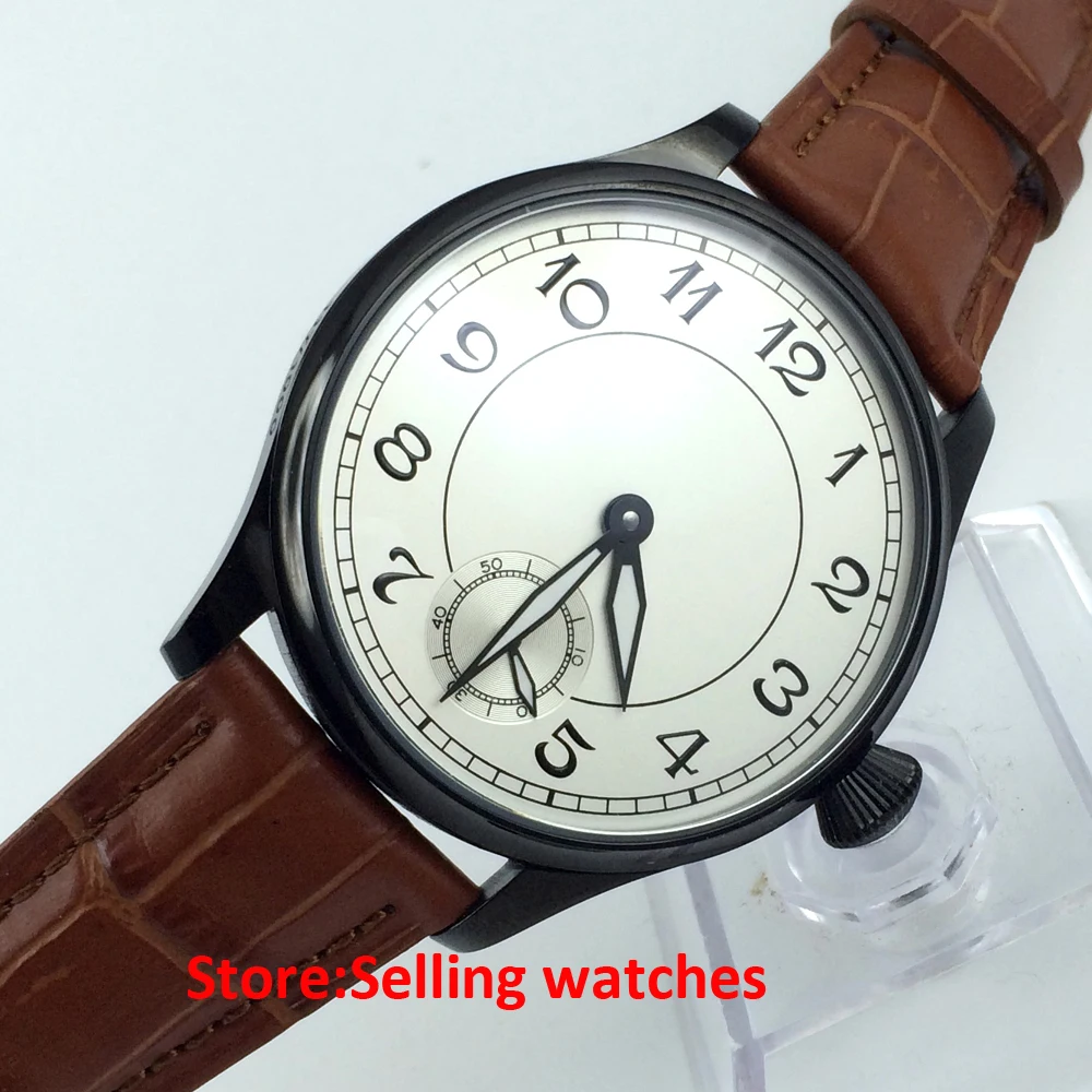 Parnis 44mm White Dial Special 6 Sea Gull Hand Winding 6498 Men s Watch