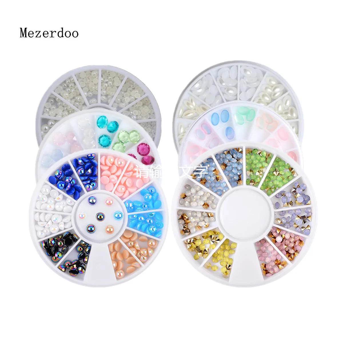 

Colorful Protein Cone Nail Deco Wheel Flatback White Horse Eye Pearl Bead Nail Tools Candy Color DIY Resin Glitter Nails Sticker