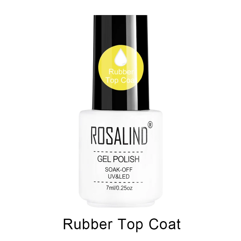 ROSALIND 4D кошачий глаз Гель-лак для ногтей vernis Полупостоянный УФ-лак для маникюрный гель для ногтей праймер верхнее покрытие Гель-лак - Цвет: Rubber Top Coat