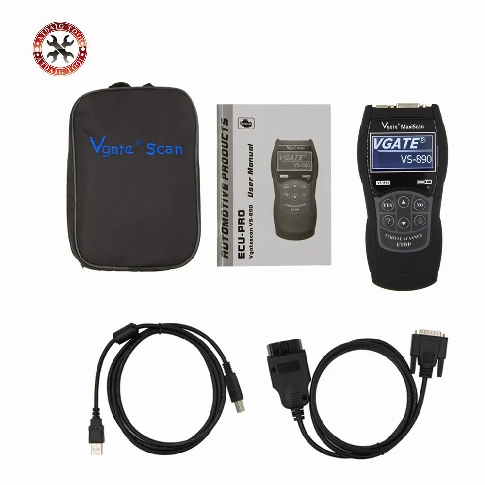 Новейший OBD2 сканер Maxiscan Vgate VS890 считыватель кодов неисправностей автомобильный
