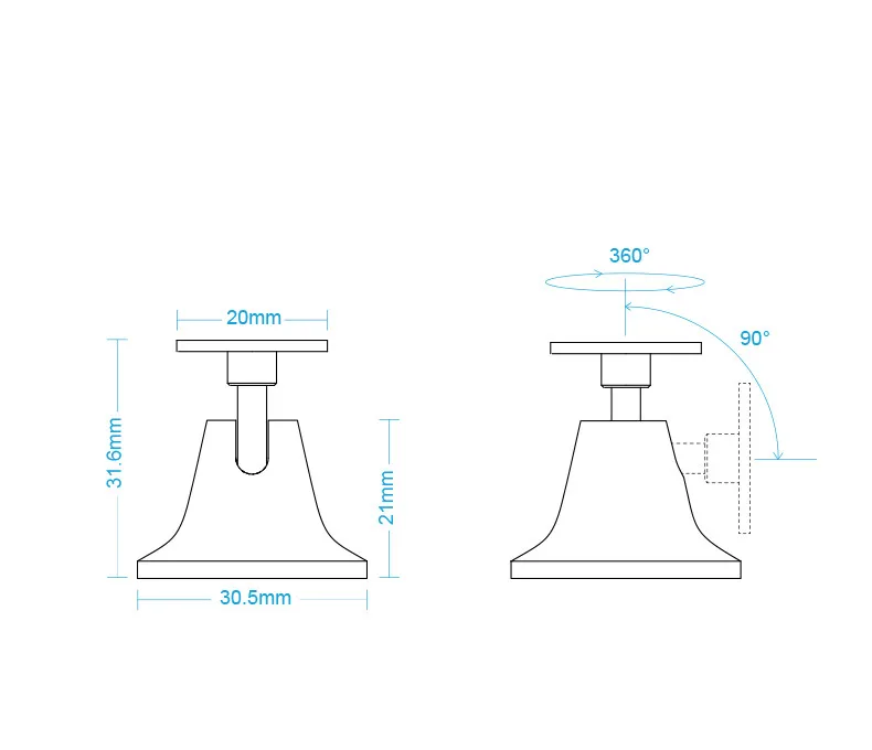 2  Pcs Xiaomi Aqara Human Body Sensor Holder Stand 360 Degree Free Rotation Motion Sensor Base ONLY Alarm System (5)