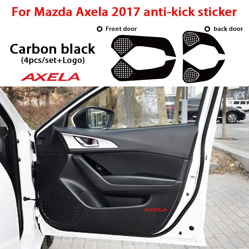 Atreus, 4 шт., для Mazda 3, 6, CX-5, CX-4, CX, 4, 5, Atenza, Axela, автомобильный стиль, 3D, для двери, анти-удар, коврик, углеродное волокно, наклейки, аксессуары - Название цвета: For Mazda 3 Axela