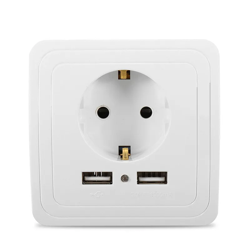 Excellway1.5A/2A двойной USB порт электрическое настенное зарядное устройство адаптер ЕС переключатель разъема мощность зарядки розетки панель