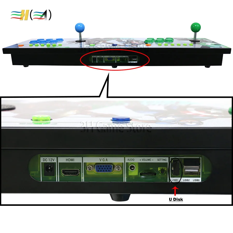 Pandora's Box 6 1300 в 1 семейная версия аркада джойстик светодиодная Кнопка комплект Аркада 2 игроков может добавить 3000 игр usb для ПК