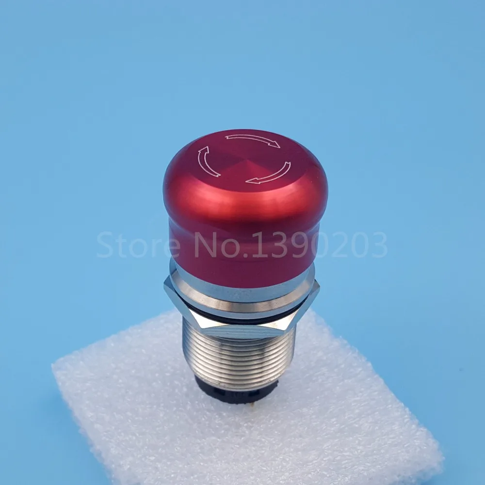

19mm Stainless Steel 3Pin SPDT Waterproof Emergency Stop Mushroom Push Button Switch 1NO 1NC