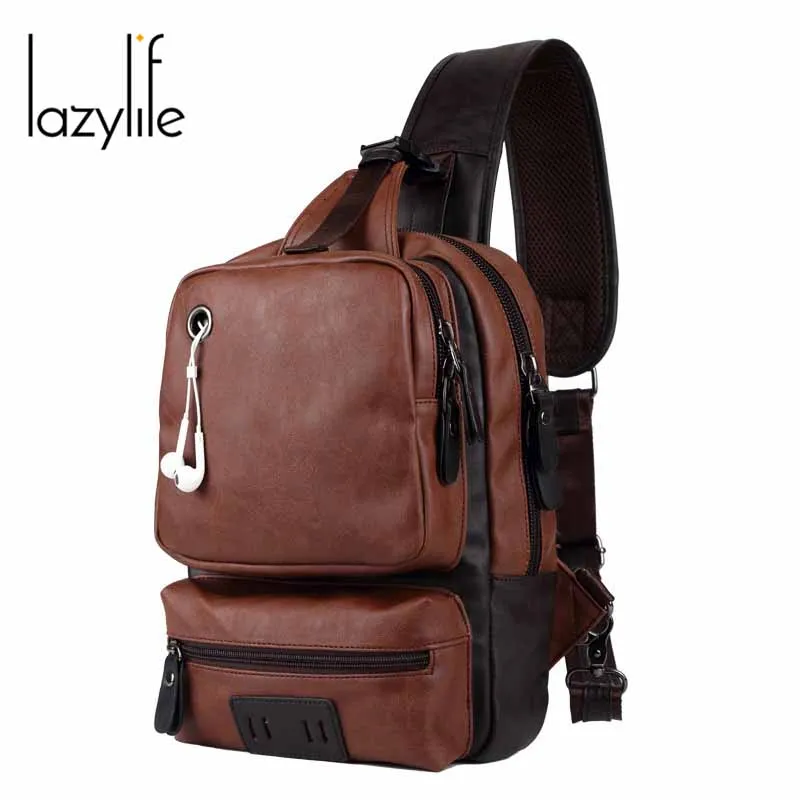 

LAZYLIFE Fashion Man Shoulder Bag Men PU Messenger Bags Casual Travel Bag Men Bag Shoulder