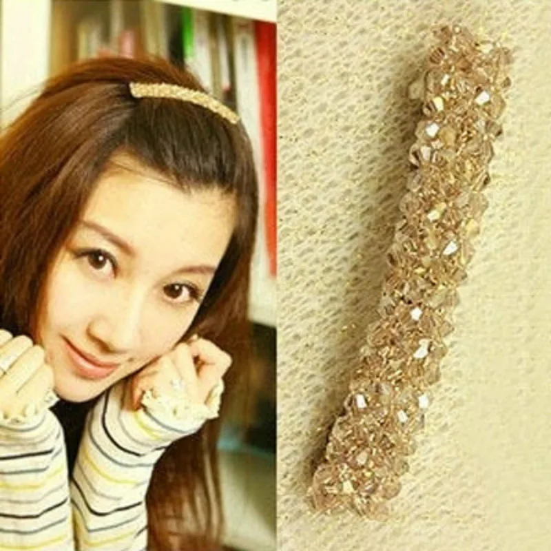 1Pcs Bling Crystal Hairpins Head wear for Women Girls Rhinestone Hair Clips Pins Barrette Styling Tools Accessories
