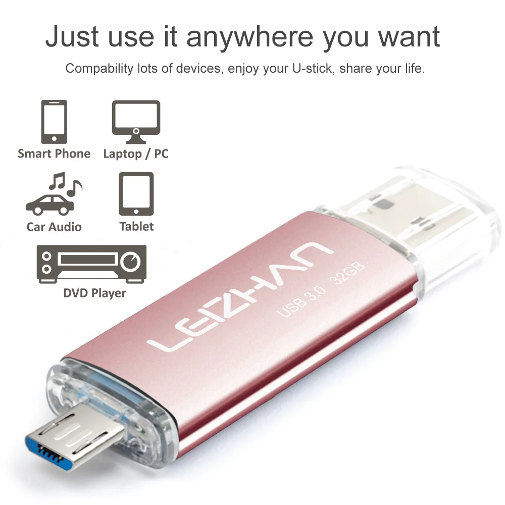 LEIZHAN флеш накопитель 16 ГБ 3 0 USB OTG 128 usb для android телефонов/планшетов 32 Гб 64 usb|USB
