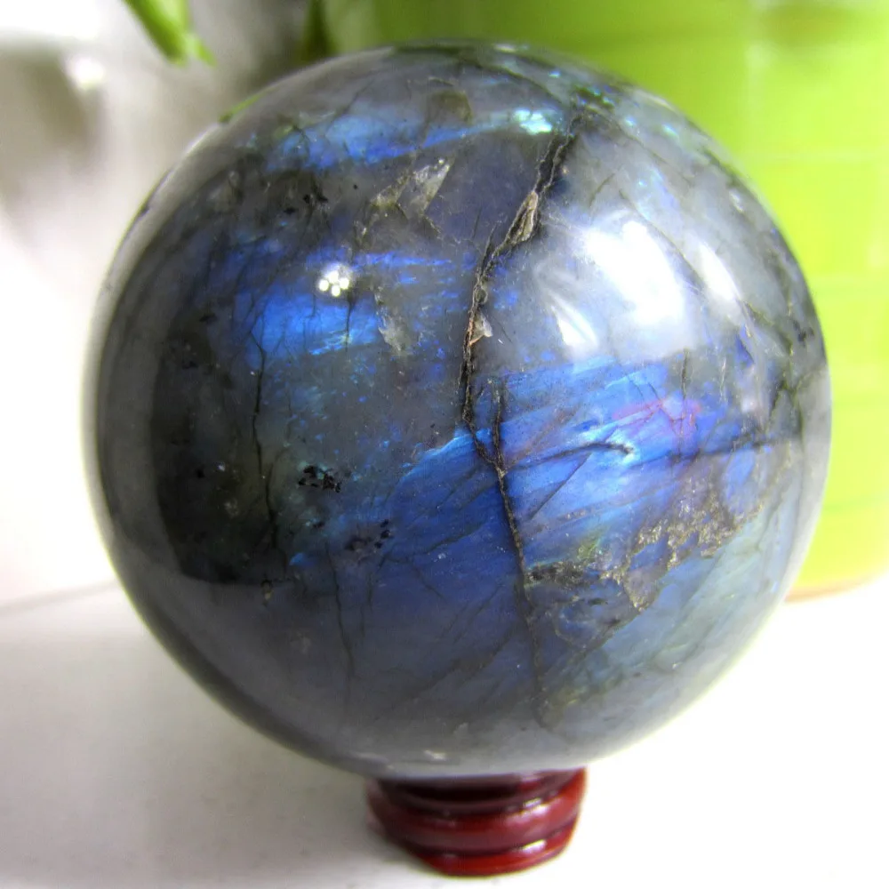 

WW 05111 NATURAL Labradorite quartz crystal sphere ball healing