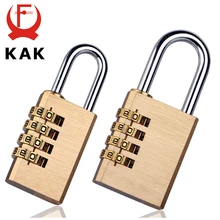KAK – cadenas de sécurité en laiton massif, serrure à combinaison de Code avec mot de passe, pour casier numérique de gymnastique, valise et tiroir