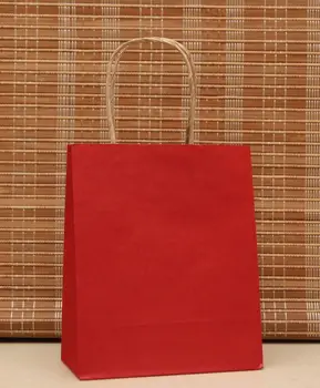 

Simple style Red portable gift bags with handle paper shopping bag For wedding birthday party festival gift package 10pcs/lot