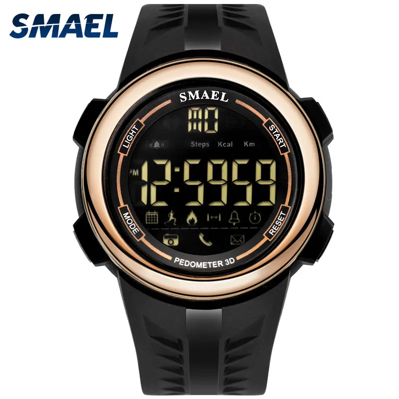 

SMAEL Bluetooth Watch for Men Smart LED Display Electronic Male Clock Silicone LED Watch Digital Wristwatches Waterproof Man1703