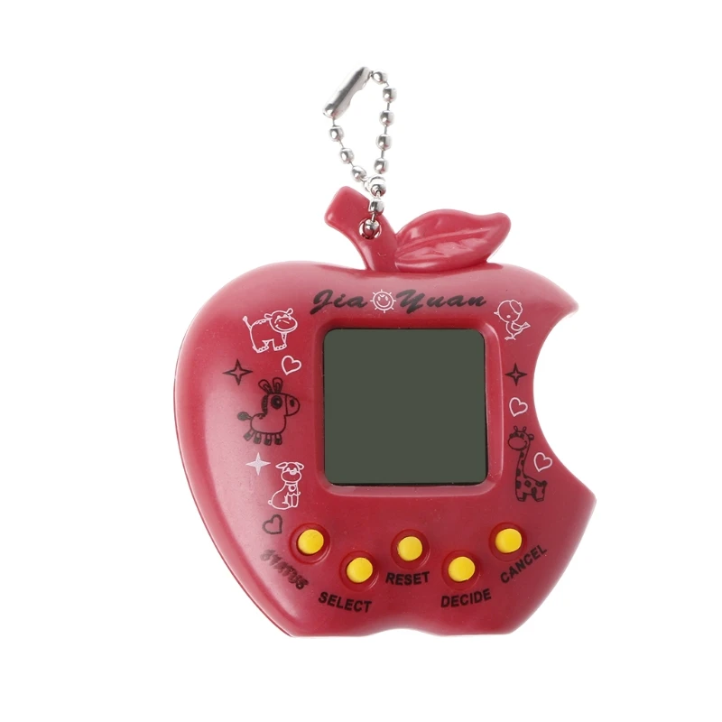 Lcd Виртуальная Цифровая Pet электронная игровая машина игрушка в форме яблока с брелком
