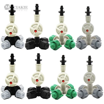 

MUCIAKIE 3PCS Misting Cross Sprinklers with Anti Drip and 4mm Barb 4 Types Garden Irrigation Mist Nozzle Spray Micro Irrigation