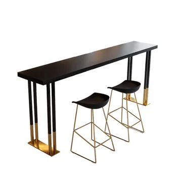 

Bar Tables Bar Furniture home bar table solid wood +iron home high table dining table muebles mesa barra 120/140/160*40*105 cm