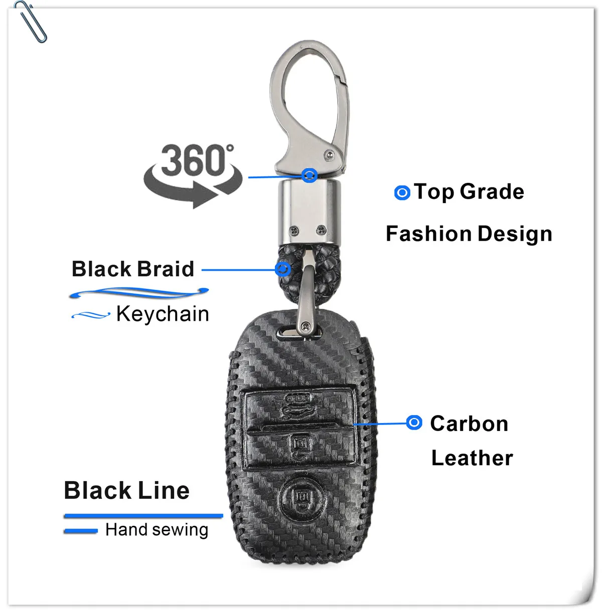 Nuovo copri chiave in pelle in stile carbonio per Kia Ceed Rio Sportage R K3 K4 K5 Ceed Sorento Cerato Optima 2015-2018 portachiavi - HTB196lNXa67gK0jSZFHq6y9jVXaZ
