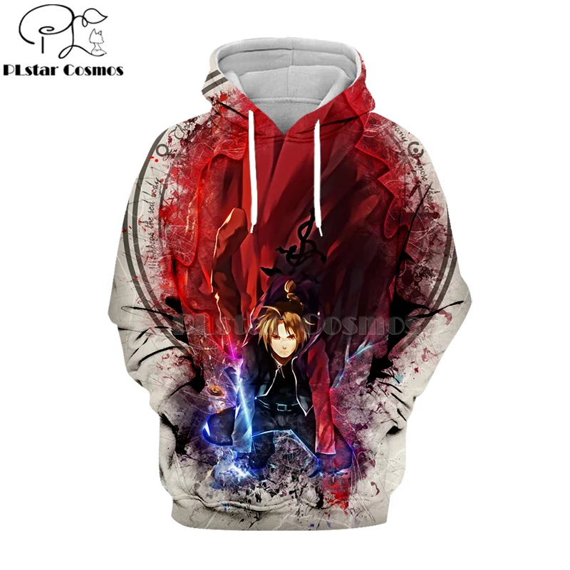 

PLstar Cosmos 2019 japan Anime Fullmetal Alchemist 3d Hoodies Hooded Sweatshirt long sleeve Edward Elric Harajuku streetwear-9