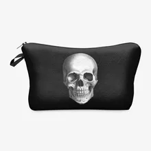 Neue schädel alten schule handtasche Maleta de Maquiagem Necessaire Wild Party design Make-Up Tasche Frauen Organizer kinder Schreibwaren geldbörse