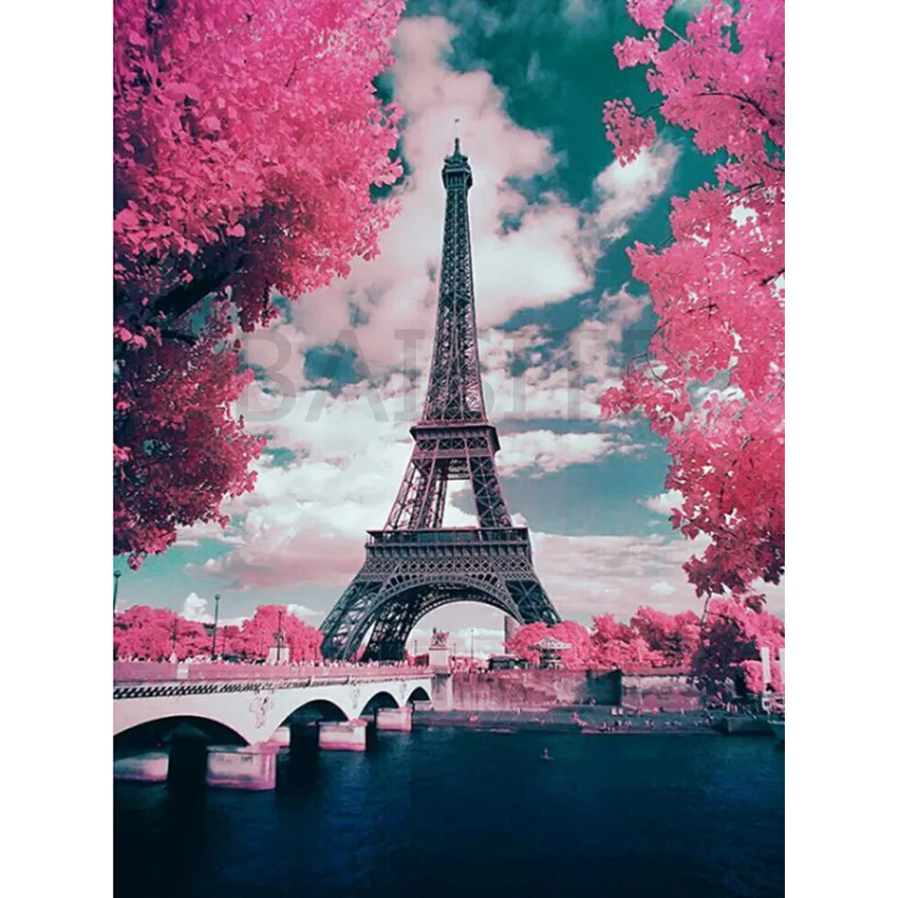 

DIY PBN Paris Tower Arcylic Painting By Numbers On Canvas Framed Wall Pictures Art For Living Room Home Decoration PH9237