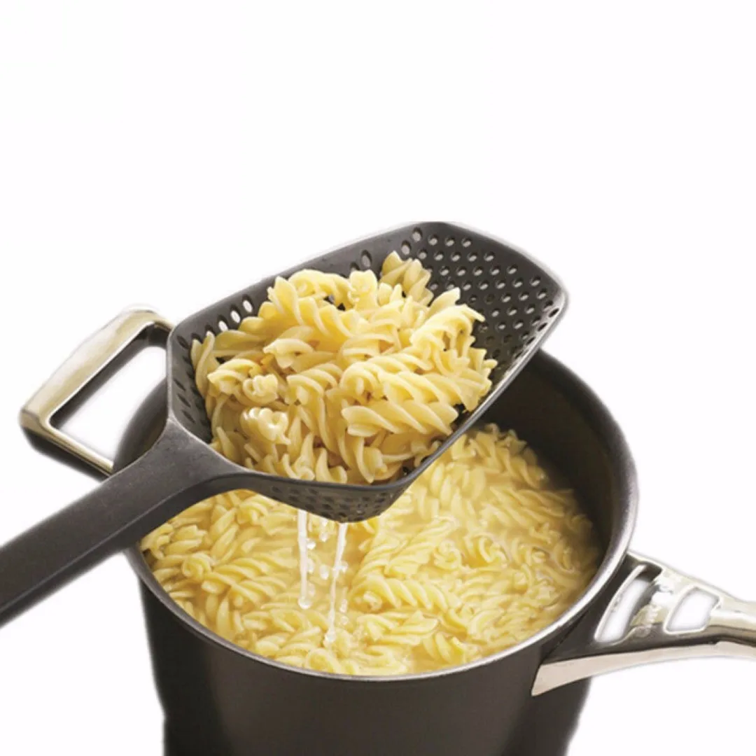 New Large  Kitchen Accessories Gadgets Nylon Strainer Scoop Colander Drain Veggies Water Scoop Gadget Cooking Tools Black