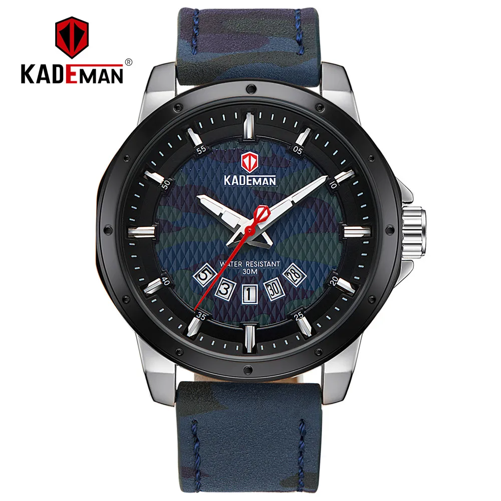 

KADEMAN New Men Watch Sport Waterproof Quartz Watches Luxury Camouflage Military Army Man Wristwatch TOP Brand Relogio Masculino