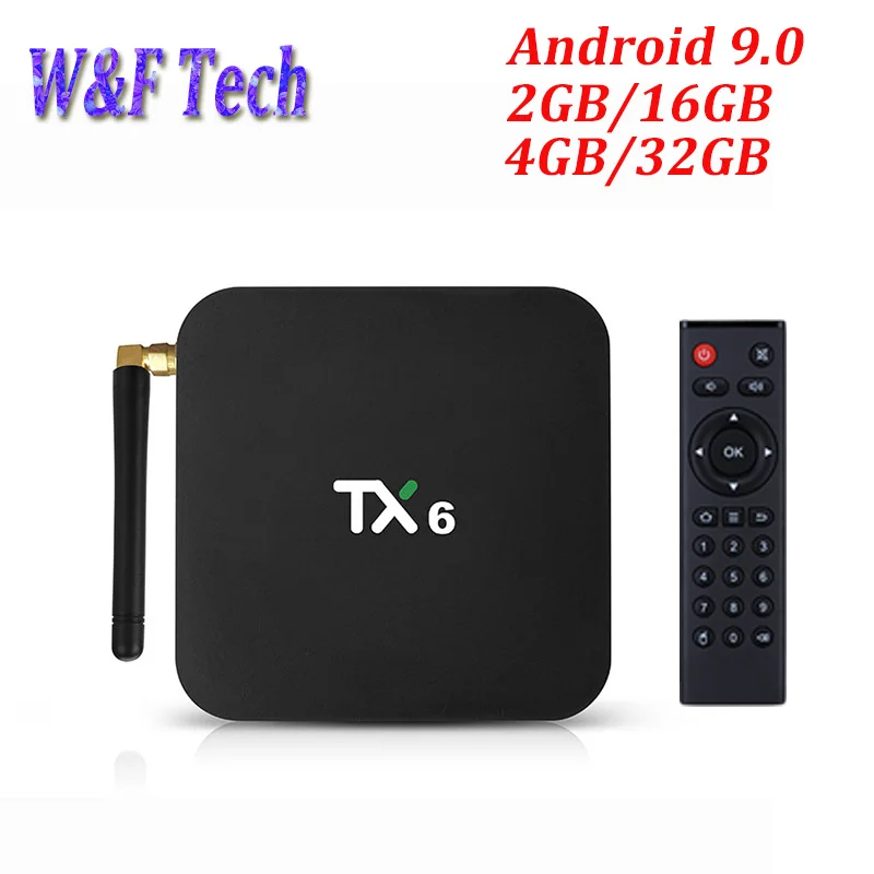 

TX6 Smart Android 9.0 TV BOX 4G 32G Allwinner H6 Quad core 4K HD H.265 Media Player 2.4G&5G WIFI BT4.1 Google Play OTT tv box