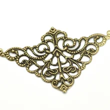 Doreen коробка Прекрасный с бронзовой филигранью под старину треугольник Обертывания Разъемы 5 см x 3,2 см(" x1-1/4"), продается за лот 100(B17546