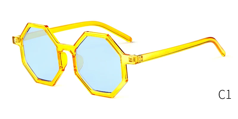 SORVINO, желтые винтажные Восьмиугольные солнцезащитные очки для женщин и мужчин,, дизайнерские, 90 s, женские, негабаритные, квадратные, трендовые солнцезащитные очки, синие оттенки, SP99 - Цвет линз: C1